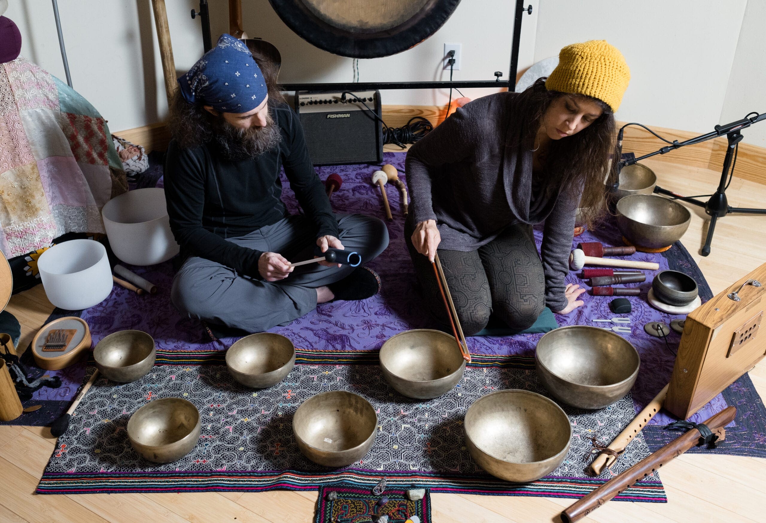 Sound Therapy Healing Practice Meditation Garth and Liz Photo by Cornell Watson