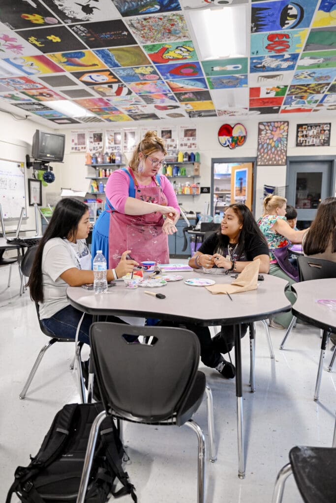 Jessica Rigsbee and Chatham Middle School students Brayle Perez Vasquez and Kimberly Herrera Montero, Chatham Magazine