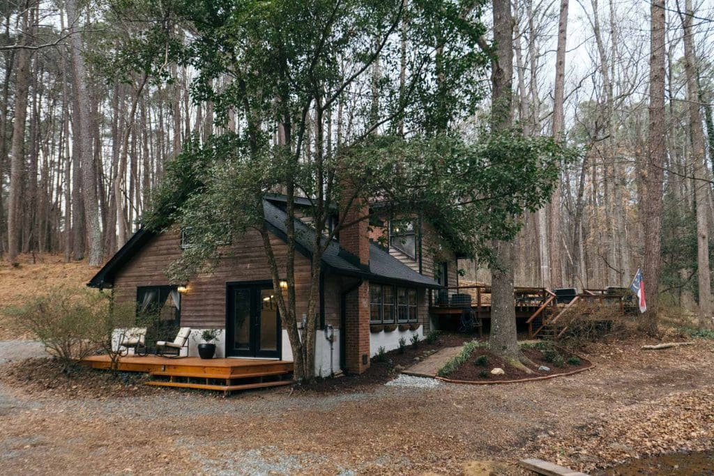 The Chatham County home offers easy access to the nearby forestry. 