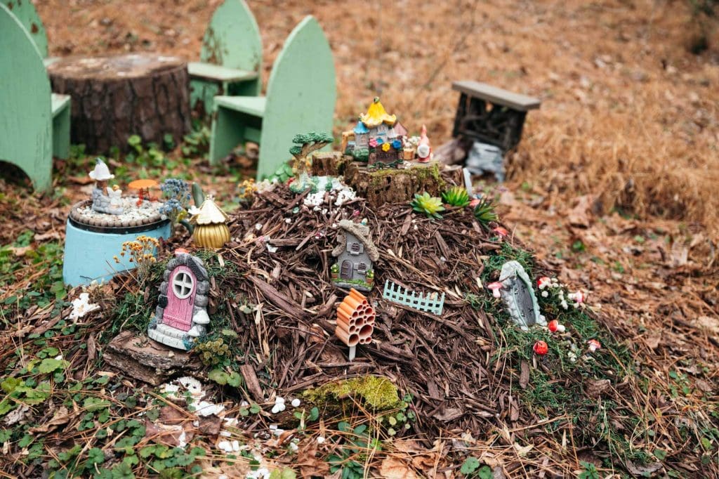 Anna Ferrin's daughters' fairy garden creates a magical touch to the property. 