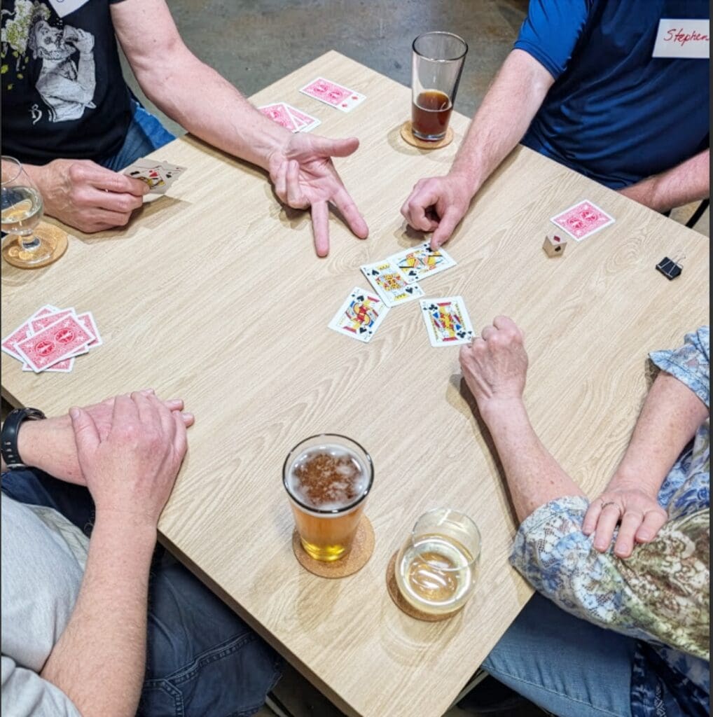 People playing games at BMC Brewing in Pittsboro