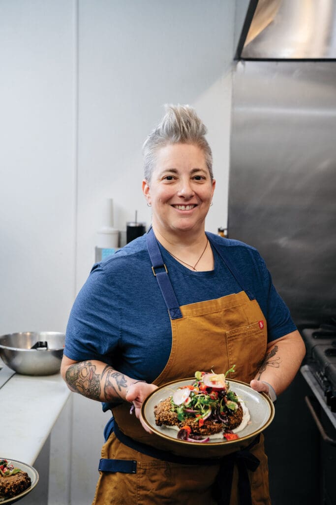 Cafe Root Cellar Chef Sera Cuni poses for a photo for feature as one of Chatham County's best restaurants. 